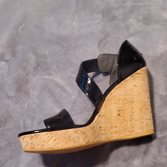 Stuart Weitzman Black Patent Leather Wedges - Picture 8 of 13